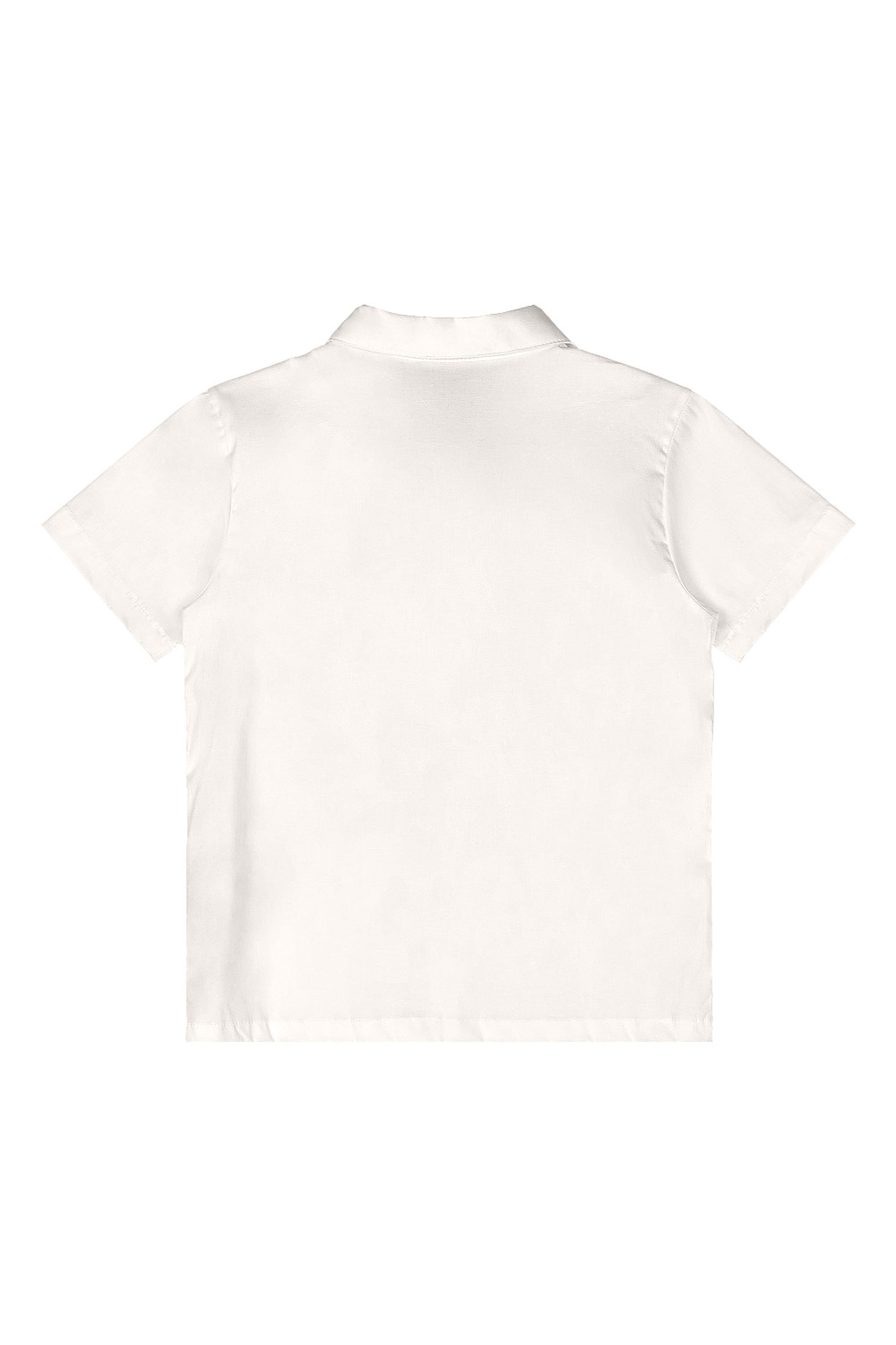 Conjunto Infantil Camisa Social em Tricoline e Bermuda (Off White) Quimby - Imagem 4